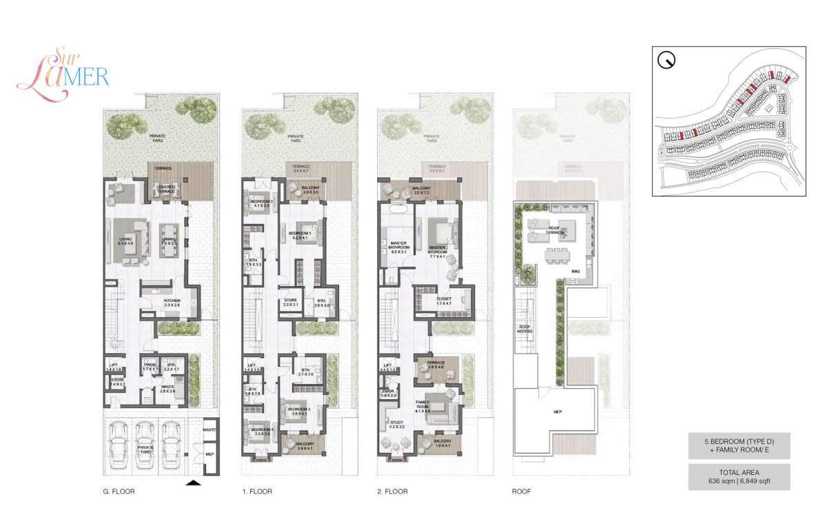 5 Bedroom Type D, Size 6849 sq.ft - Sur La Mer 1